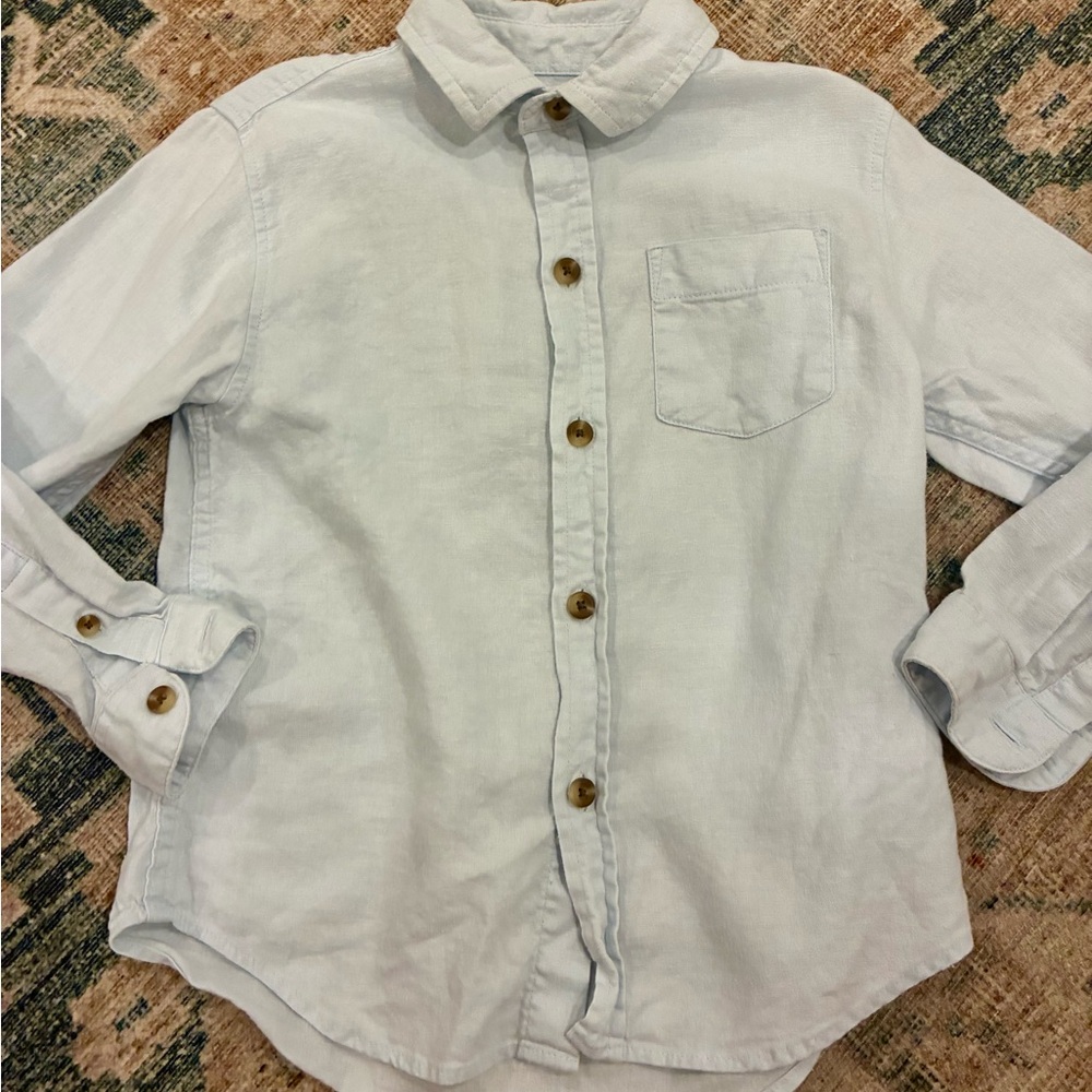 Class Club Light Blue Modern Fit Button Down Shirt Size 4 5